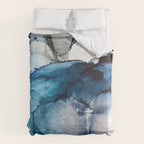White Sand Blue Sea - Alcohol Ink Painting Comforter Gallery Image 6