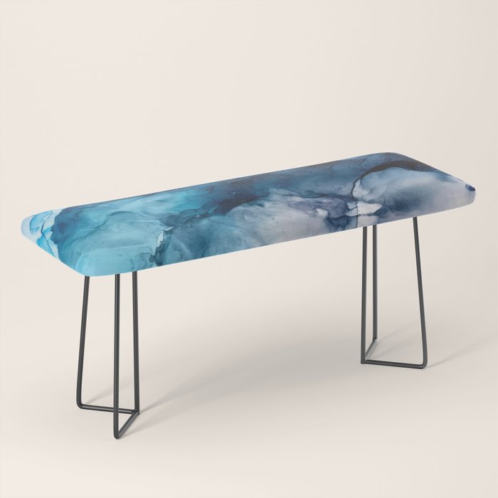 White Sand Blue Sea - Alcohol Ink Painting Bench Gallery Image 1