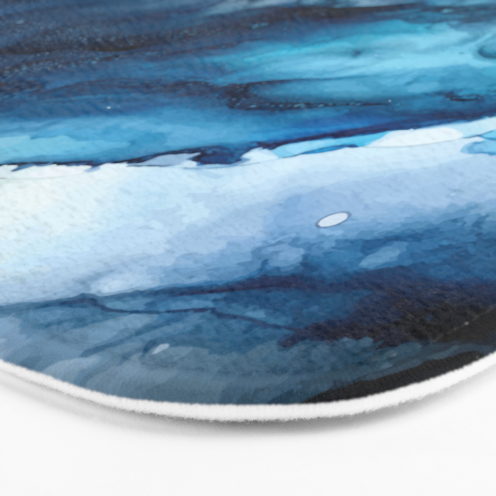 White Sand Blue Sea - Alcohol Ink Painting Bath Mat Gallery Image 3