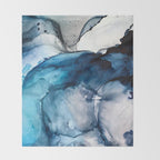 White Sand Blue Sea - Alcohol Ink Painting Throw Blanket Gallery Image 2