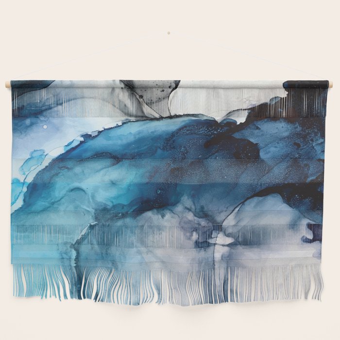 White Sand Blue Sea - Alcohol Ink Painting Wall Hanging Gallery Image 1