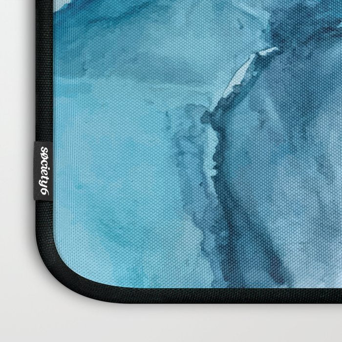 White Sand Blue Sea - Alcohol Ink Painting Laptop Sleeve Gallery Image 3