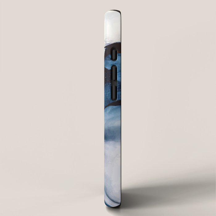 White Sand Blue Sea - Alcohol Ink Painting iPhone Case Gallery Image 2
