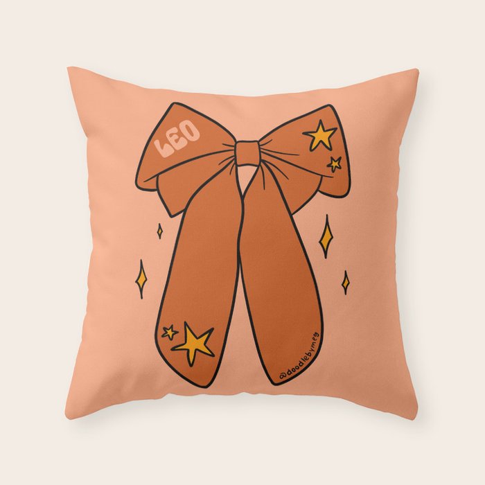 Leo Bow Throw Pillow Gallery Image 1