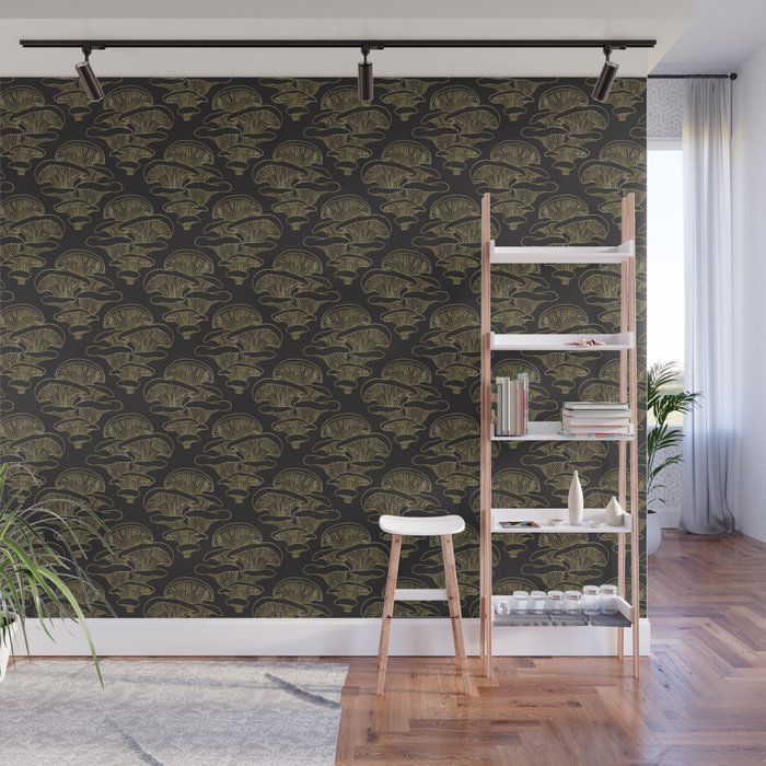 Gilded Oyster Mushroom Wall Mural Gallery Image 1