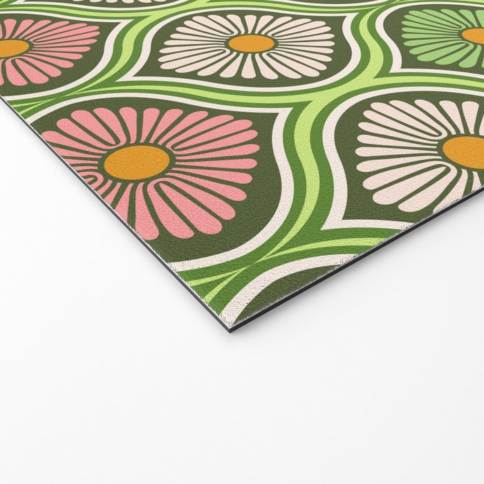 Groovy 70s Retro Mod Daisy Flowers Welcome Mat Gallery Image 2