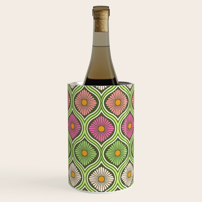 Groovy 70s Retro Mod Daisy Flowers Wine Chiller Gallery Image 1