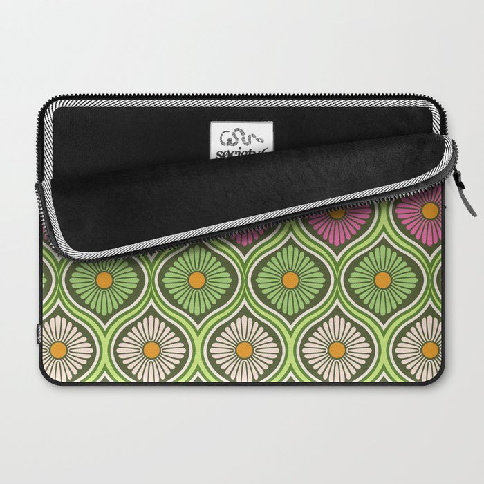Groovy 70s Retro Mod Daisy Flowers Laptop Sleeve Gallery Image 2