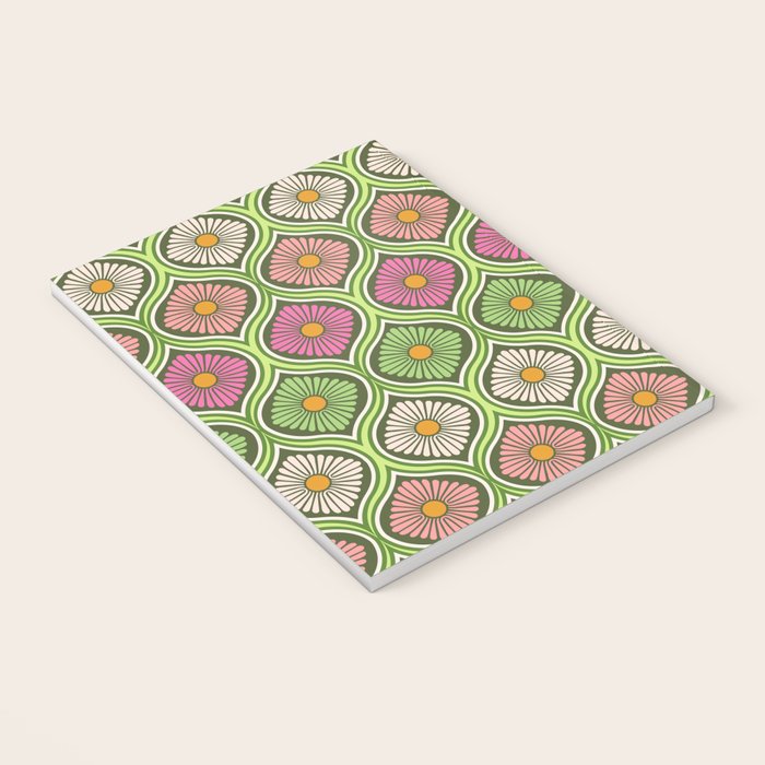 Groovy 70s Retro Mod Daisy Flowers Notebook Gallery Image 3