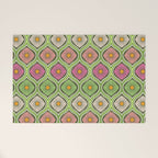 Groovy 70s Retro Mod Daisy Flowers Welcome Mat Gallery Image 1