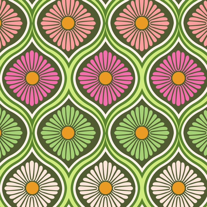 Groovy 70s Retro Mod Daisy Flowers Coffee Mug Gallery Image 2