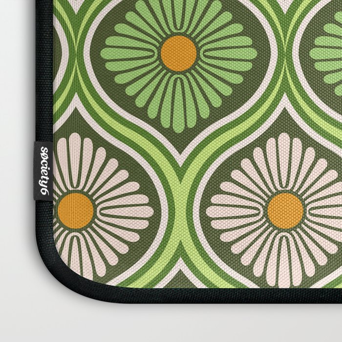 Groovy 70s Retro Mod Daisy Flowers Laptop Sleeve Gallery Image 3