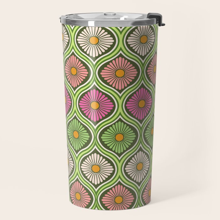 Groovy 70s Retro Mod Daisy Flowers Travel Mug Gallery Image 2