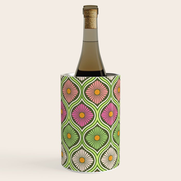 Groovy 70s Retro Mod Daisy Flowers Wine Chiller Gallery Image 2