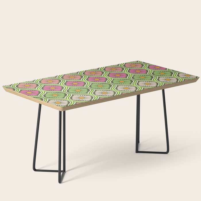 Groovy 70s Retro Mod Daisy Flowers Coffee Table Gallery Image 1