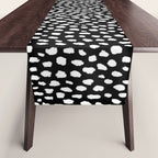 Handmade polka dot brush strokes (black and white reverse dalmatian) Table Runner Gallery Image 1