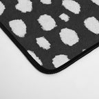 Handmade polka dot brush strokes (black and white reverse dalmatian) Desk Mat Gallery Image 4