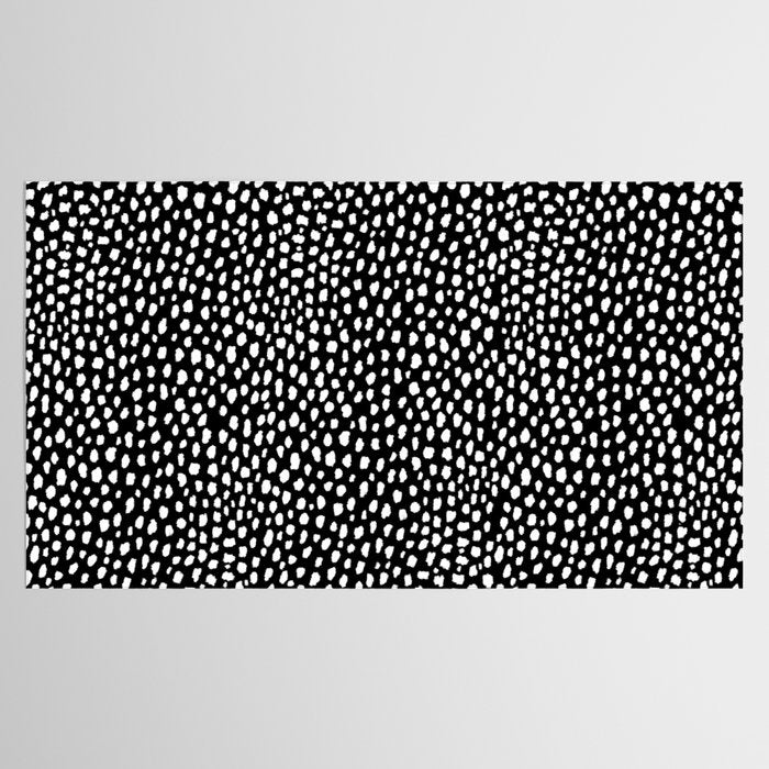 Handmade polka dot brush strokes (black and white reverse dalmatian) Tablecloth Gallery Image 2