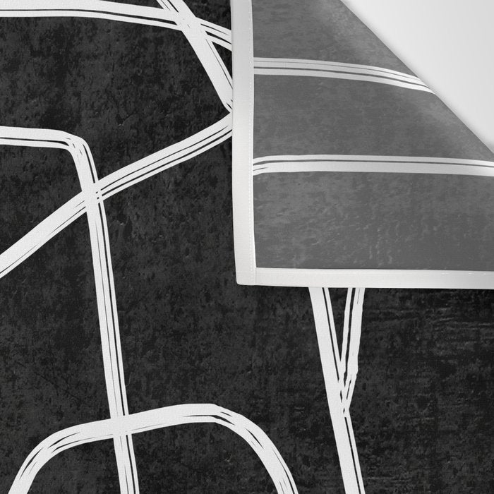 Abstract line art 22 Black And White Wall Tapestry Gallery Image 3