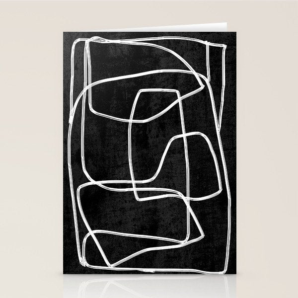 Abstract line art 22 Black And White Stationery Card Gallery Image 1