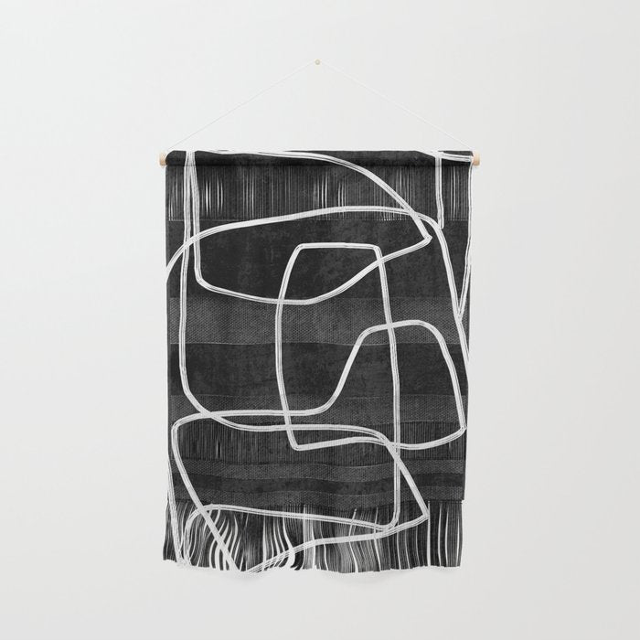 Abstract line art 22 Black And White Wall Hanging Gallery Image 1