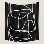 Abstract line art 22 Black And White Wall Tapestry Gallery Image 4