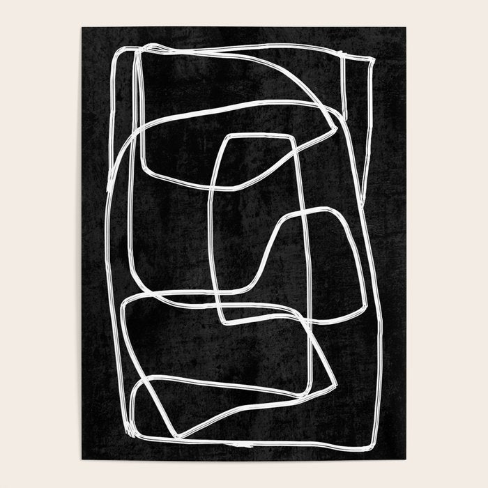 Abstract line art 22 Black And White Poster Gallery Image 1