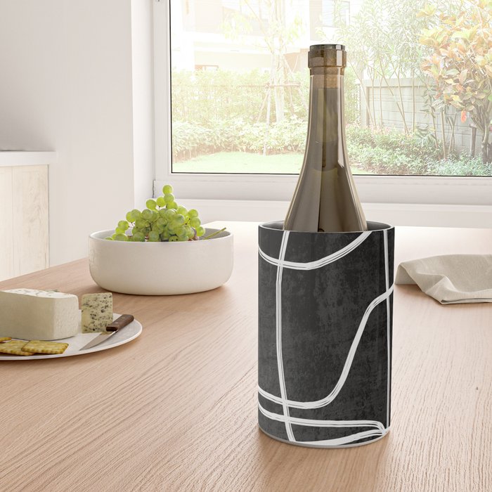 Abstract line art 22 Black And White Wine Chiller Gallery Image 4
