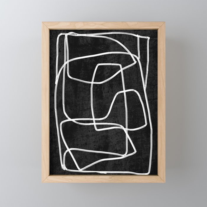Abstract line art 22 Black And White Mini Art Print Gallery Image 1