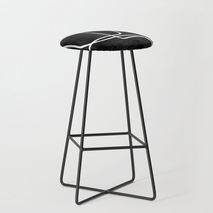 Abstract line art 22 Black And White Stool Gallery Image 1