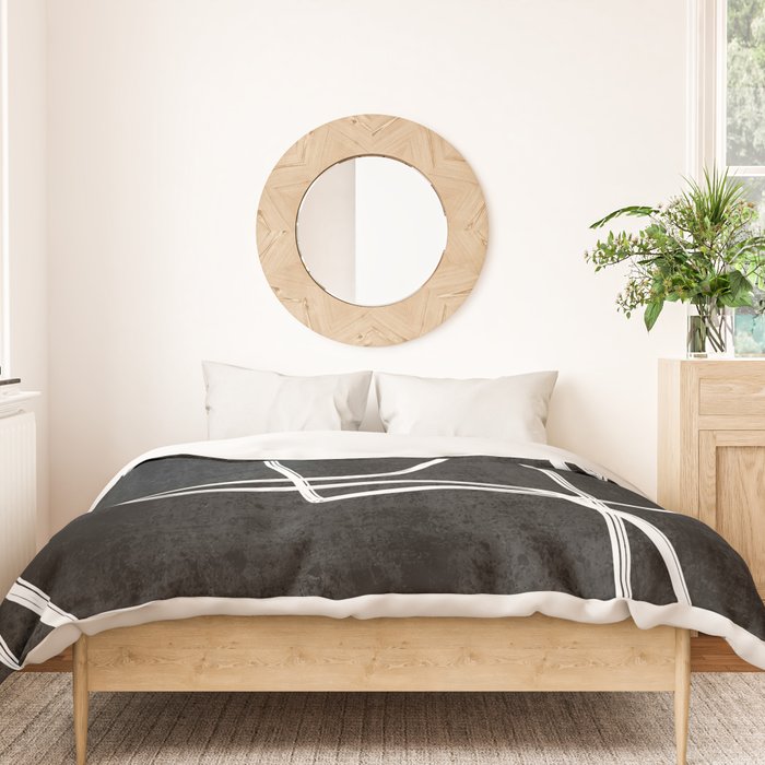 Abstract line art 22 Black And White Duvet Cover Gallery Image 3