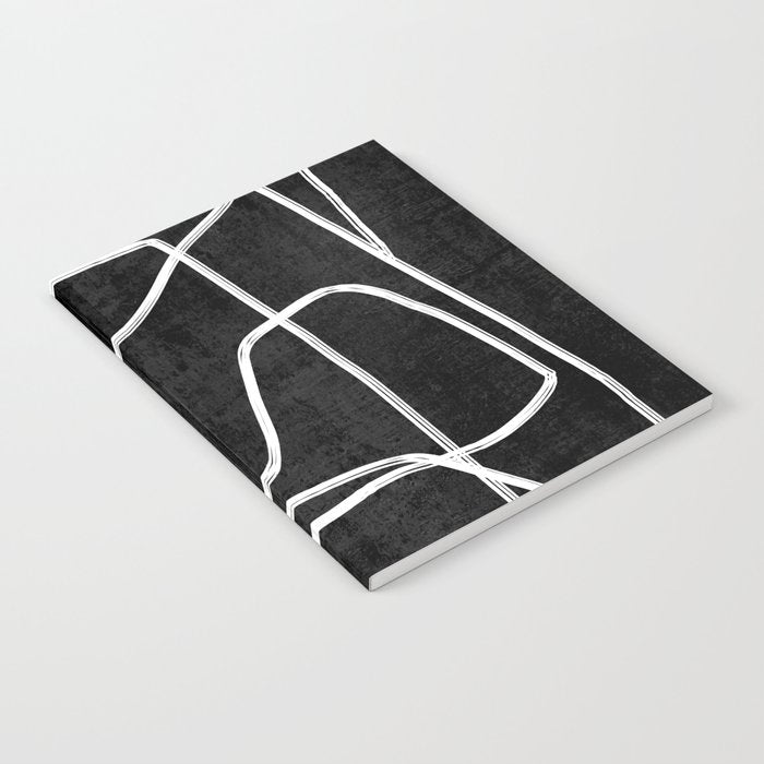 Abstract line art 22 Black And White Notebook Gallery Image 1