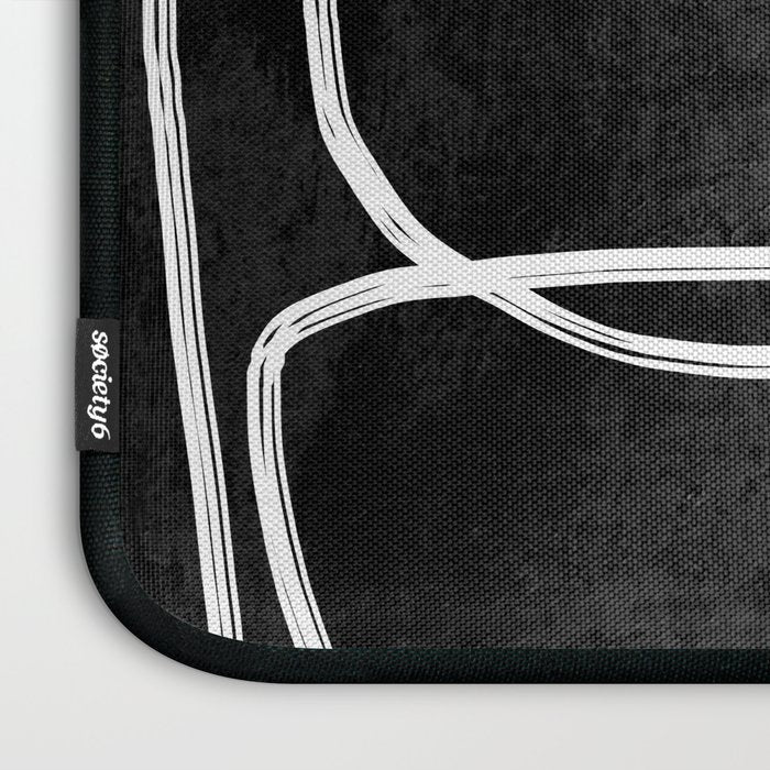 Abstract line art 22 Black And White Laptop Sleeve Gallery Image 3