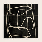 Abstract line art 22 Black And White Wood Wall Art Gallery Image 1