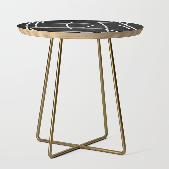 Abstract line art 22 Black And White Side Table Gallery Image 1