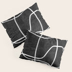 Abstract line art 22 Black And White Pillow Sham Gallery Image 3