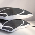 Abstract line art 22 Black And White Pillow Sham Gallery Image 3