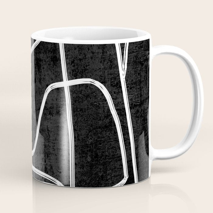 Abstract line art 22 Black And White Coffee Mug Gallery Image 1
