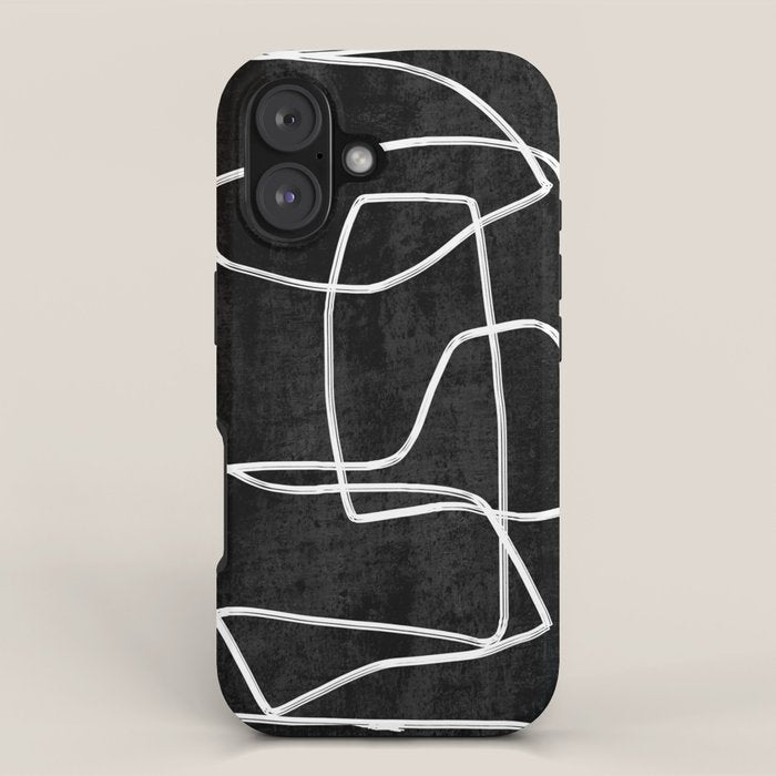 Abstract line art 22 Black And White iPhone Case Gallery Image 1