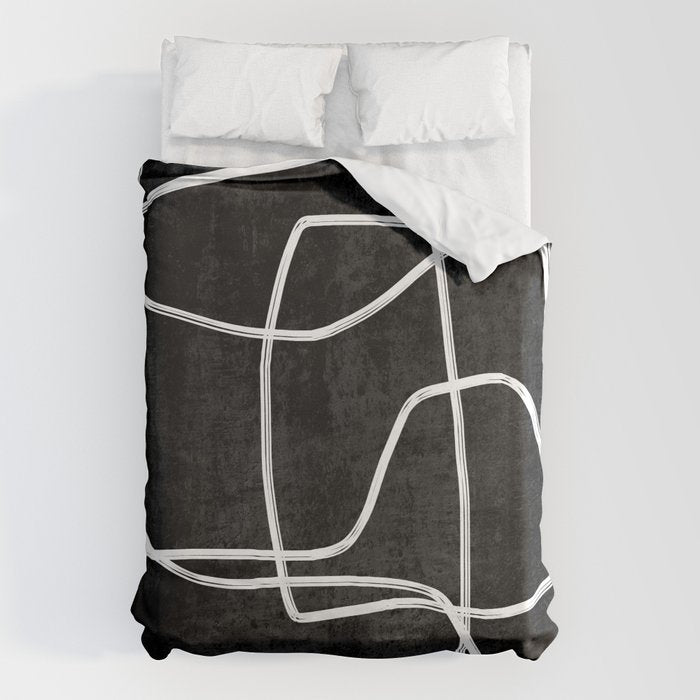 Abstract line art 22 Black And White Duvet Cover Gallery Image 6