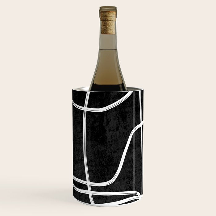 Abstract line art 22 Black And White Wine Chiller Gallery Image 1