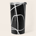 Abstract line art 22 Black And White Travel Mug Gallery Image 2