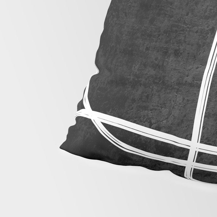 Abstract line art 22 Black And White Pillow Sham Gallery Image 4