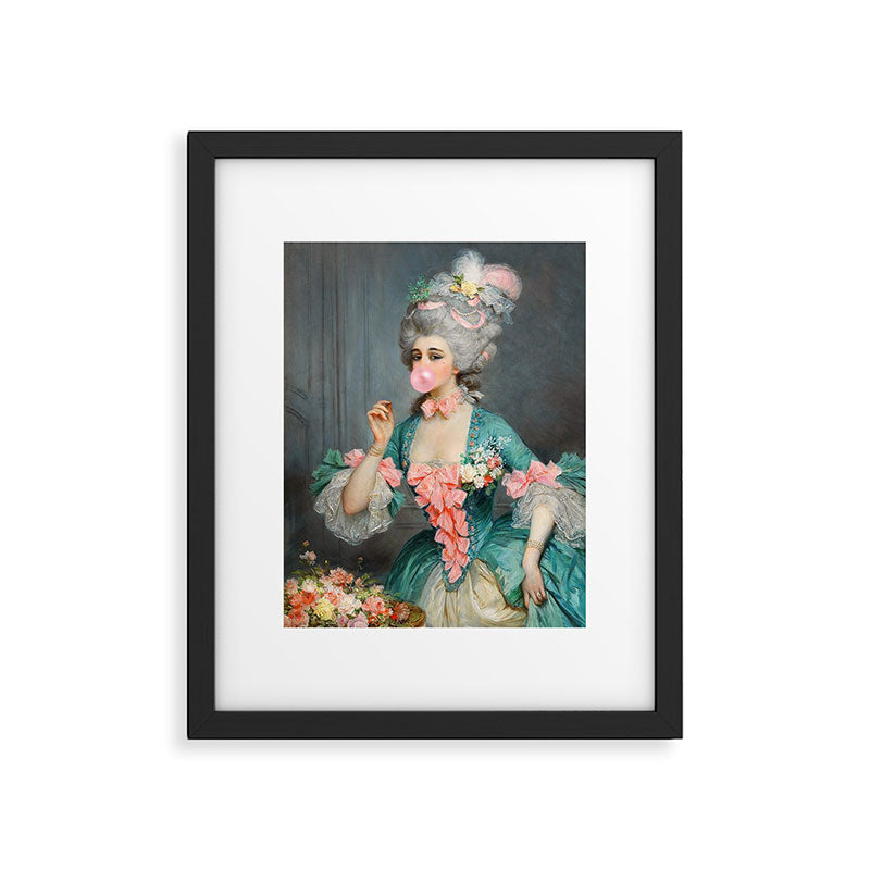 Lady With Roses & Bubblegum Altered Art Portrait Vintage Decor Framed Art Print Gallery Image 5