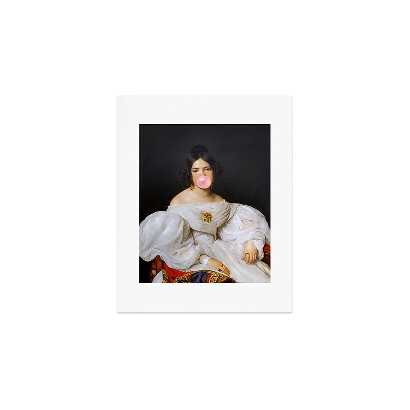 Louise Bubblegum Renaissance Portrait  Eclectic Altered Famous Wall Art Art Print