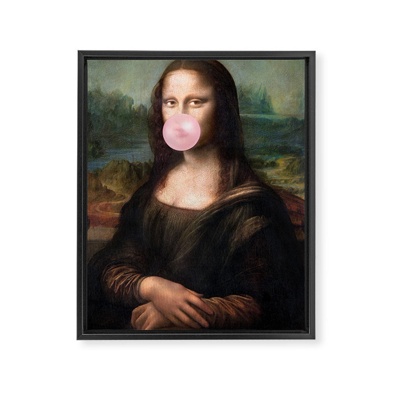  Mona Lisa Bubble Gum Framed Canvas Print Gallery Image 6