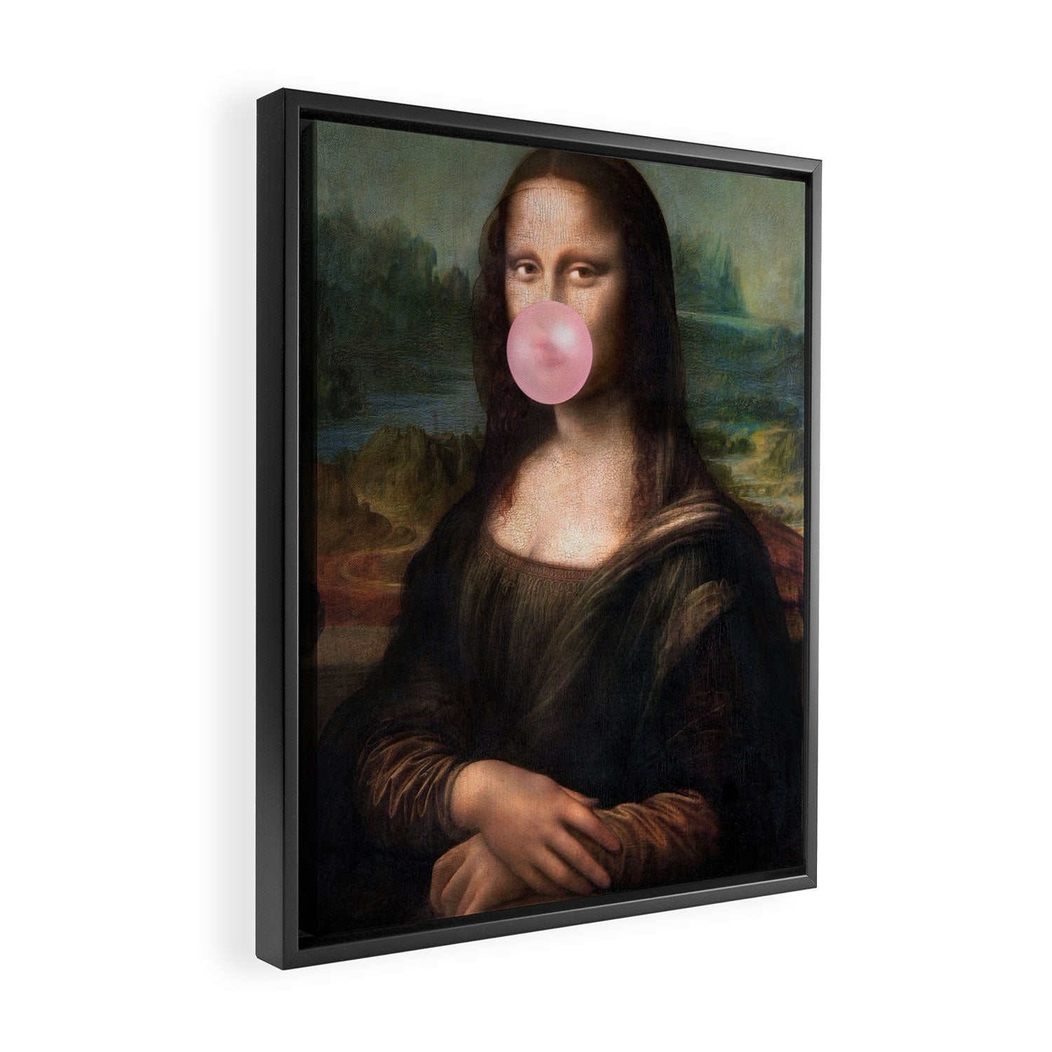  Mona Lisa Bubble Gum Framed Canvas Print Gallery Image 2