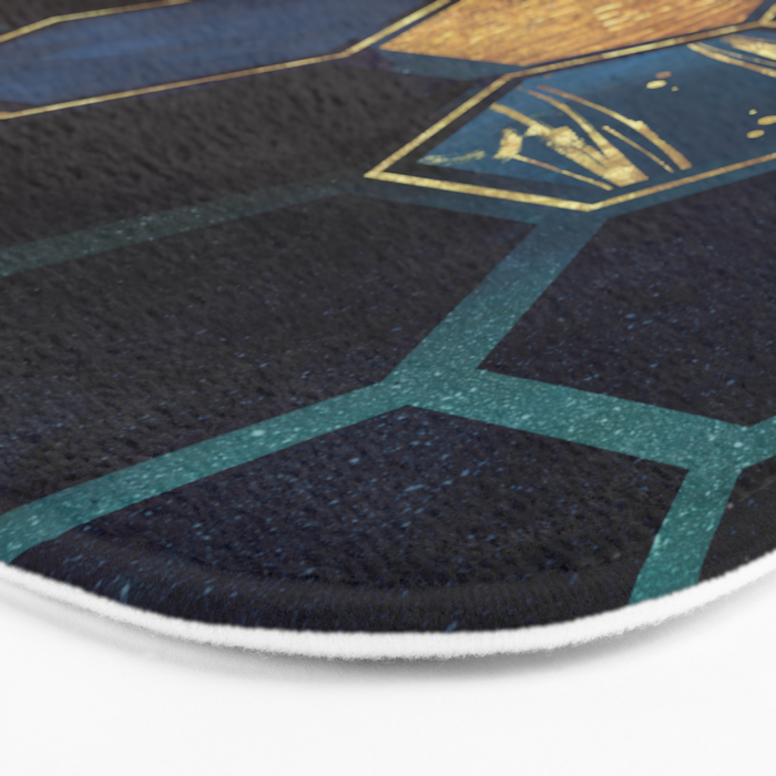Blue & Gold Bath Mat Gallery Image 3
