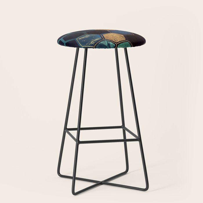 Blue & Gold Stool Gallery Image 1
