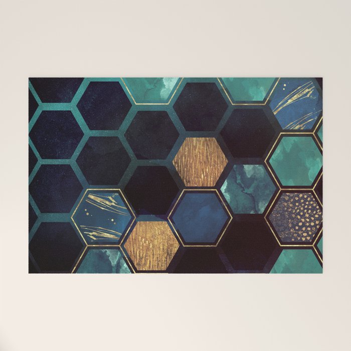 Blue & Gold Welcome Mat Gallery Image 1